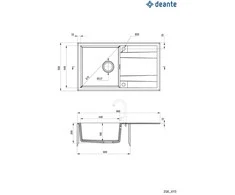 Deante granitinė virtuvinė plautuvė Deante Eridan, ZQE_A113, Alabaster