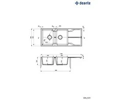 Deante granitinė virtuvinė plautuvė Deante Andante ZQN 2213, Graphite