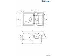 Deante granitinė virtuvinė plautuvė Deante Andante, ZQN A113, Alabaster