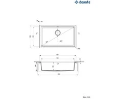 Deante granitinė virtuvinė plautuvė Deante Corda, ZQA_N10D, Nero