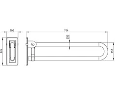 Deante Lehnen sulankstoma vonios kambario rankena, 70 cm, NIL_042D, Steel