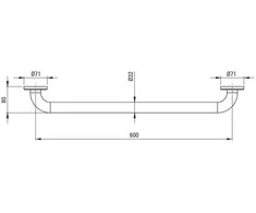 Deante Lehnen vonios kambario rankena, 60 cm, NIL_041C, Steel