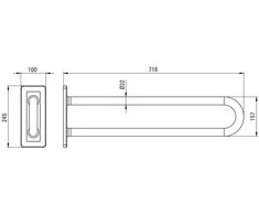 Deante Lehnen vonios kambario rankena, 70 cm, NIL_042S, Steel