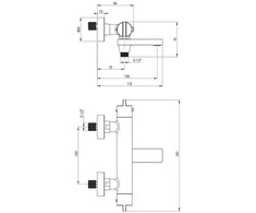 Deante termostatinis vonios maišytuvas BCH_D1BT, Titanium
