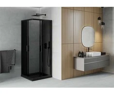 Dušo kabina Mexen Rio F su padėklu ir sifonu, Graphite/Juodas, 90 x 90 cm