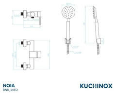 Dušo maišytuvas su dušo komplektu Kuchinox NOIA, BNK_041D, Chrome