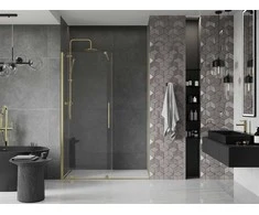 Stumdomos dušo durys Mexen Velar, Brushed auksinis, 120 cm