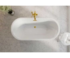 Vonia Besco Ziva Glam Sidabrinis, 160 x 75 cm, su sifonu su persipylimu slim auksinis