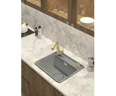 Granitinė virtuvinė plautuvė Deante Momi, ZKM_S103, Metallic pilkas
