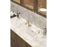 Granitinė virtuvinė plautuvė Deante Momi, ZKM_A103, Alabaster