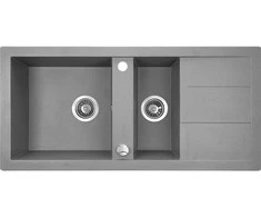 Granitinė virtuvinė plautuvė Laveo Barbados SBB_531T, Pilkas