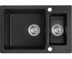 Granitinė virtuvinė plautuvė Laveo Celia SBC_730T, Juodas