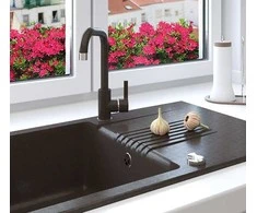 Granitinė virtuvinė plautuvė Laveo Celia SBC_711T, Juodas