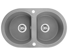 Granitinė virtuvinė plautuvė Laveo Dafne SBD_520T, Pilkas