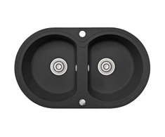 Granitinė virtuvinė plautuvė Laveo Dafne SBD_720T, Juodas