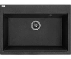 Granitinė virtuvinė plautuvė Laveo Tau SBT_7107, Juodas
