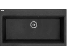Granitinė virtuvinė plautuvė Laveo Tau SBT_7109, Juodas