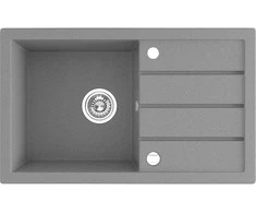 Granitinė virtuvinė plautuvė Laveo Trzynastka SBP_511T, Pilkas