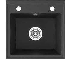 Granitinė virtuvinė plautuvė Laveo Trzynastka SBP_710T, Juodas