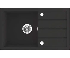 Granitinė virtuvinė plautuvė Laveo Trzynastka SBP_711T, Juodas