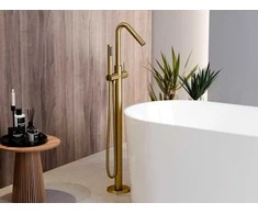 Grindinis vonios maišytuvas Besco Veo 3.0 ColdMode, Brushed Gold