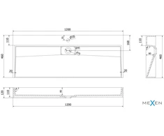 Konglomerato praustuvas Mexen Ava 1/O, 120x46 cm