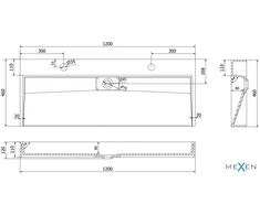Konglomerato praustuvas Mexen Ava 2/O, 120x46 cm