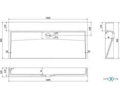Konglomerato praustuvas Mexen Ava B/O, 100x46 cm