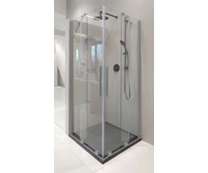 Kvadratinė dušo kabina Deante Prizma KPNFP08P08, 80x80 cm, Brushed steel
