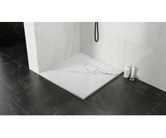 Kvadratinis dušo padėklas Besco Vexo Marble, 80 x 80 cm