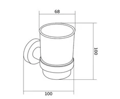 Mexen Remo stiklinė su laikikliu, Chrome