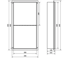 Mexen X-Wall-NR įleidžiama sieninė lentyna 2l, 60x30 cm, Inox