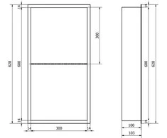 Mexen X-Wall-R įleidžiama sieninė lentyna 2l, 60x30 cm, Inox