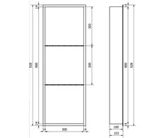 Mexen X-Wall-R įleidžiama sieninė lentyna 2l, 90x30 cm, Inox