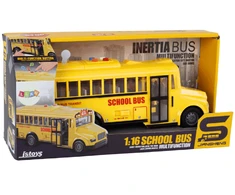 Lean Toys Mokyklinis autobusas su garsais ir šviesom, geltonas