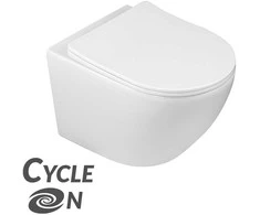Pakabinamas klozetas Laveo Desna CycleOn Rimless su lėtai nusileidžiančiu dangčiu