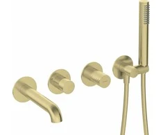 Potinkinis 4 dalių vonios maišytuvas Deante Silia Hexa BHS_R18P, Brushed auksinis