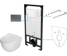 Potinkinis WC komplektas Deante Peonia 6in1, CDET6ZPW, Baltas/Titanium