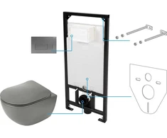 Potinkinis WC komplektas Deante Peonia 6in1, CDETDZPW, Anthracite/Titanium