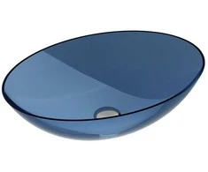 Praustuvas Besco Anya Mėlyna Wave, 50 cm, su chrome sifonu