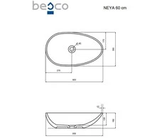 Praustuvas Besco Neya Earth Rust, 60 cm, su juodu dangteliu