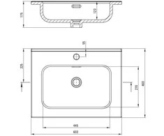 Praustuvas Deante Tubo, 60,3x46 cm, CTU_6U6W, Baltas