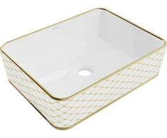 Praustuvas Mexen Catia 48 cm, Baltas/Gold pattern