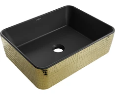 Praustuvas Mexen Catia 48 cm, Juodas matt/Gold pattern