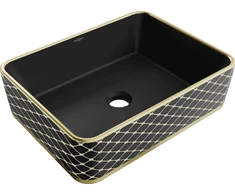 Praustuvas Mexen Catia 48 cm, Juodas matt/Gold pattern