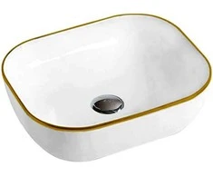 Praustuvas Mexen Mirabel, 50 cm, Baltas/Gold edge