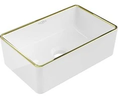 Praustuvas Mexen Nadia, 36 x 23 cm, Baltas/Gold edge