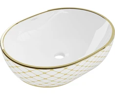 Praustuvas Mexen Viki 48 cm, Baltas/Gold pattern