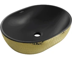 Praustuvas Mexen Viki 48 cm, Juodas matt/Gold pattern