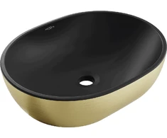 Praustuvas Mexen Viki 48 cm, Juodas matt/Gold lines
